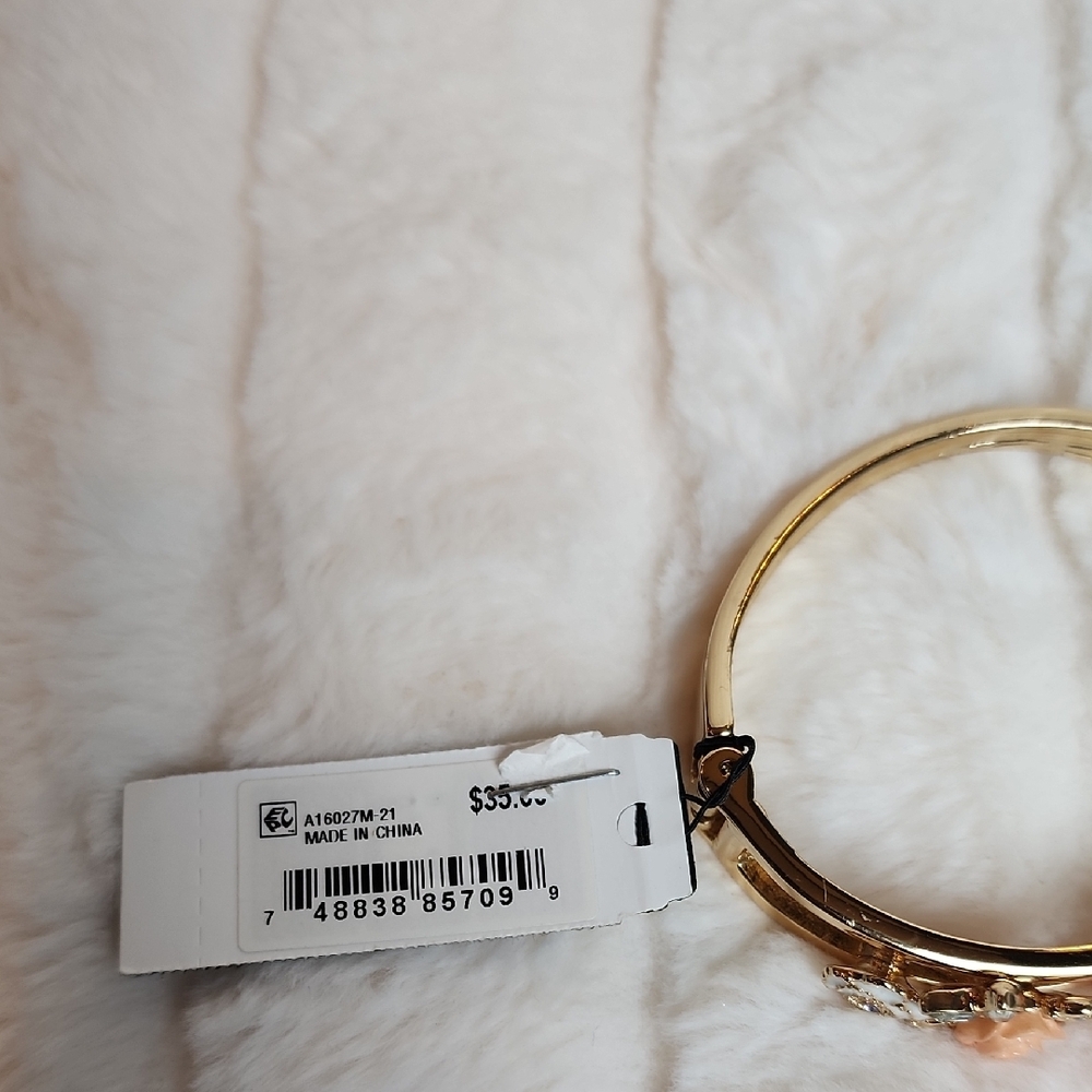 Guess Gold Bracelet with Pink Floral Accents - Picture 4 of 7